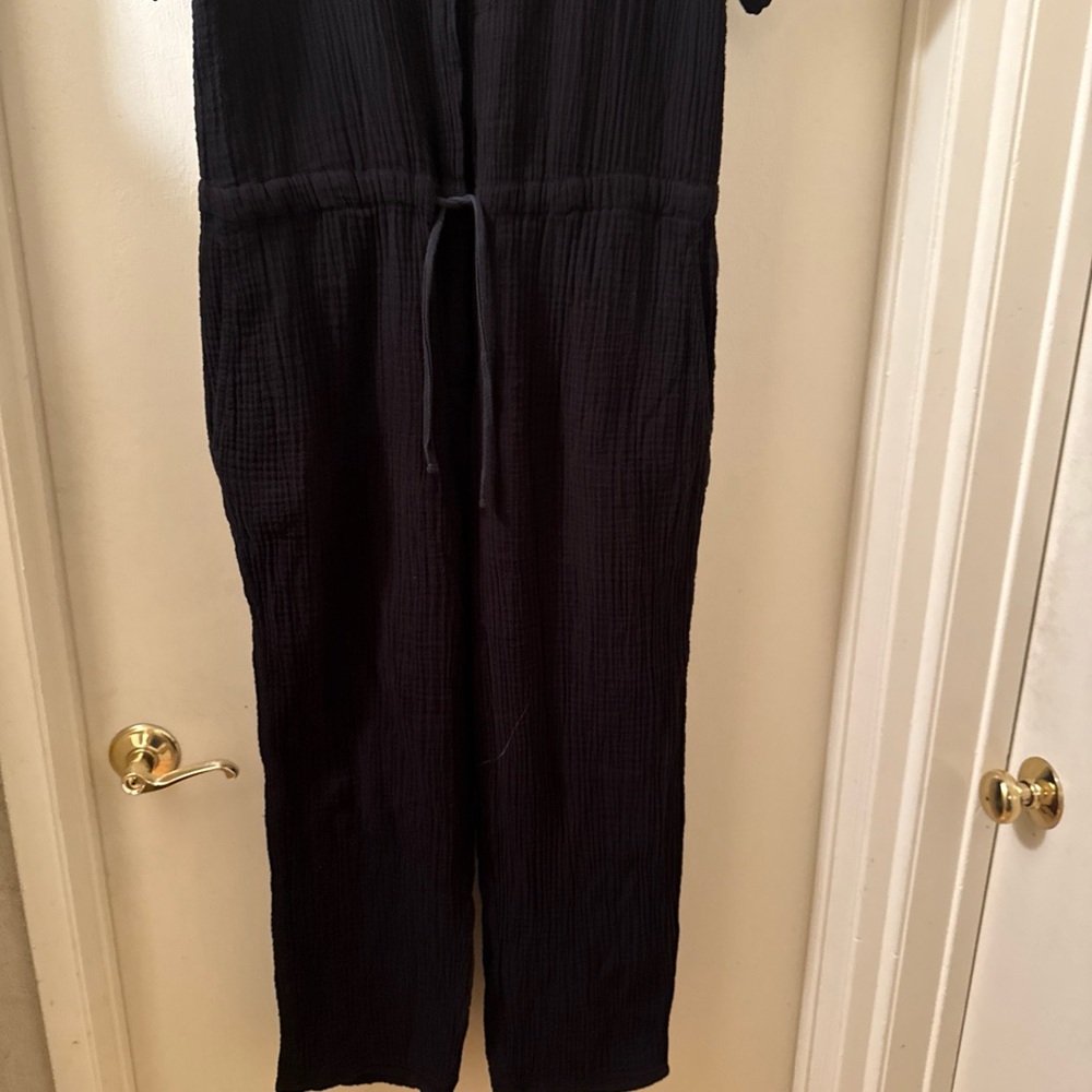 eileen fisher organic cotton gauze jumpsuit sz m - Picture 6 of 10